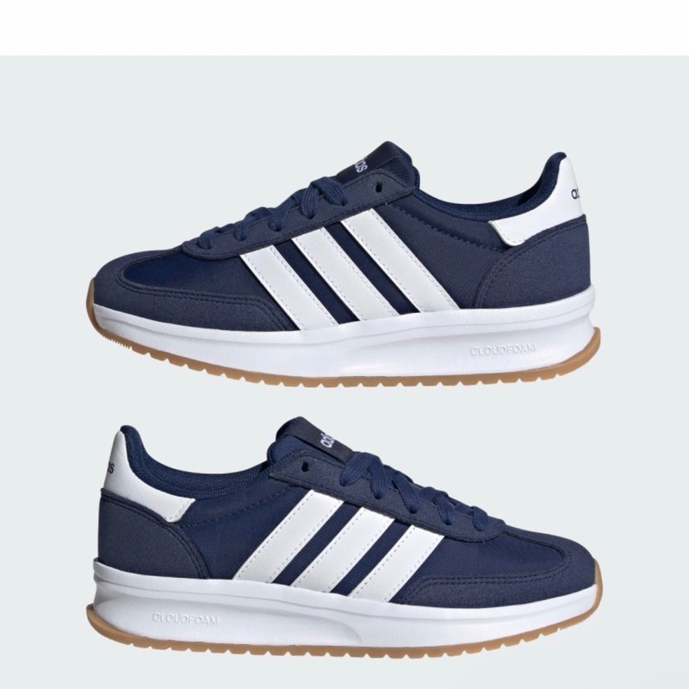 Adidas RUN 70s 2.0 J Kids Shoes Navy White Gum Sole Size 5 Athletic Sneakers